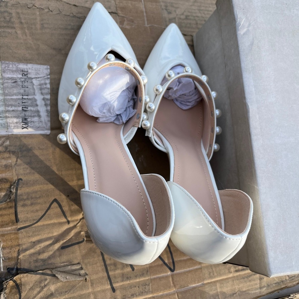 Heels Size 10 Women's Wedding Bridal pearl white high heels NIB size 10 formal - Picture 4 of 12